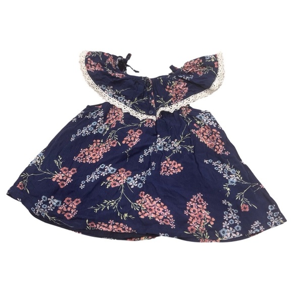 JESSICA SIMPSON || Toddler Girls Shirt Floral Top | Navy Pink Floral || size 2T - Picture 2 of 7